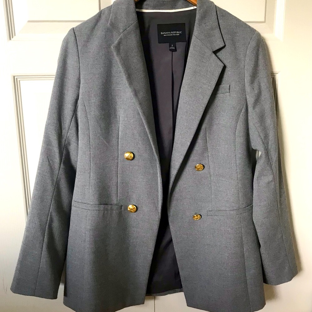 Banana republic boyfriend blazer in gray